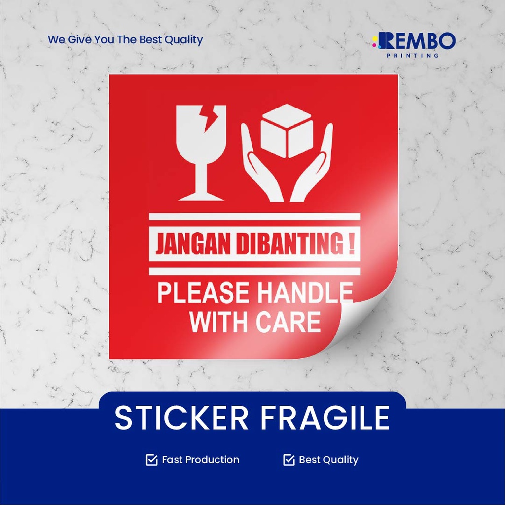 STICKER FRAGILE / STIKER PECAH BELAH / STIKER PENGIRIMAN CHROMO