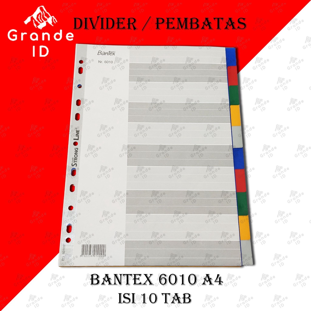 

DIVIDER BANTEX 6010 A4 ISI 10 TAB INDEX PEMBATAS FILE