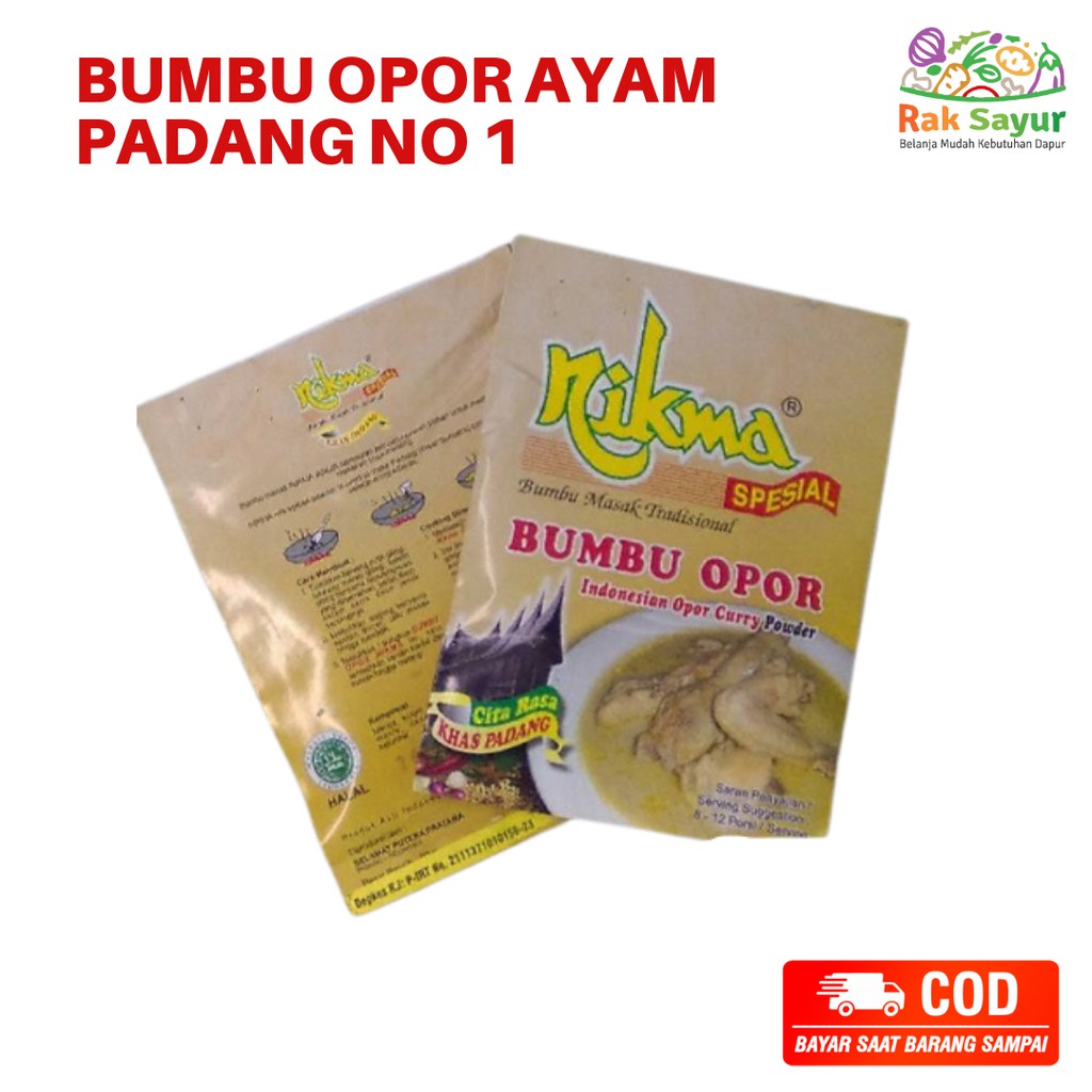 

Bumbu Opor Ayam Spesial Khas Minang 20gr Bumbu Dapur Instan Masak Rak Sayur Padang