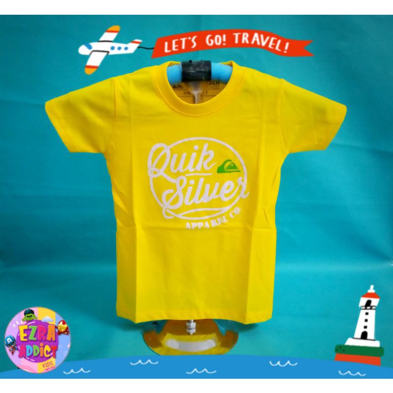 TERLARIS - Umur 1 2 3 4 5 6 7 8 tahun - Baju Distro Anak - Quiksilver Kuning - Kaos Distro Anak Laki