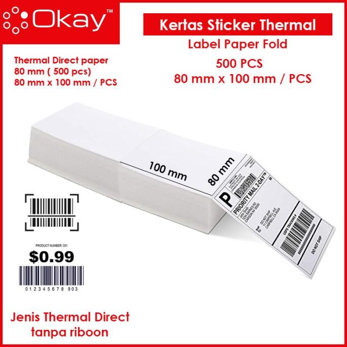 

Kertas LABEL STICKER PER lembar ISI 500 PCS UKURAN 80X100 mm Star Seller Termurah