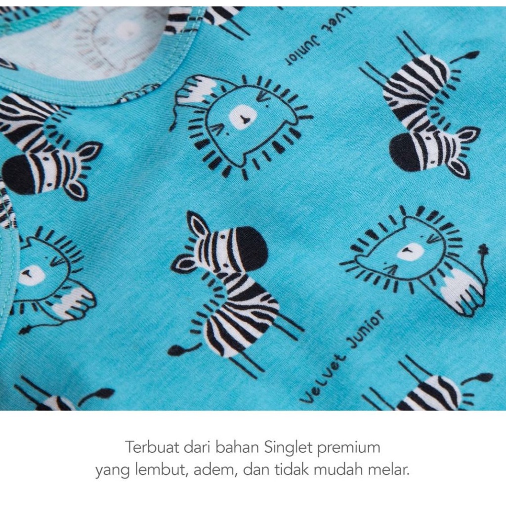 Castle - Velvet Junior Singlet Luar Printing - Baju Skinwear Anak