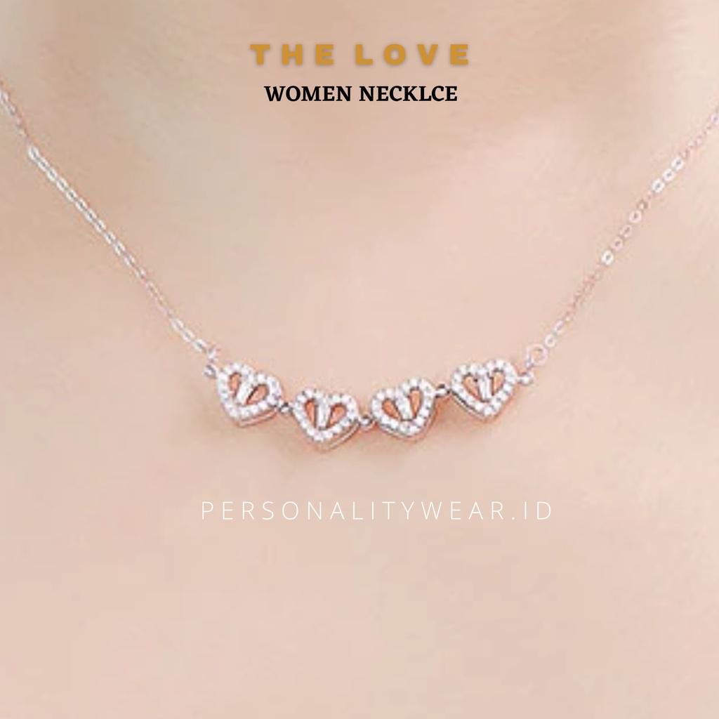 Kalung Cewek Wanita Anti Karat Liontin LOVE