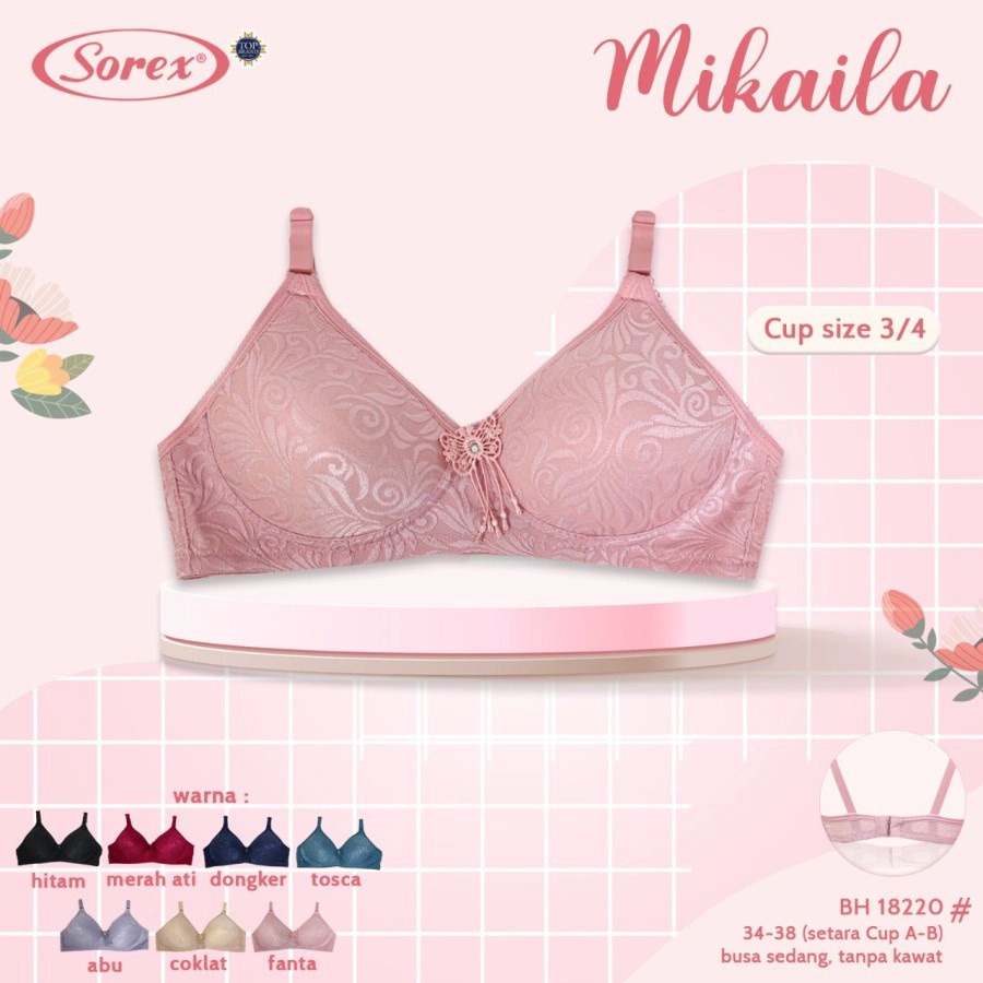 Bh Busa Tipis Tanpa Kawat Bra Sorex Motif Bunga Cantik