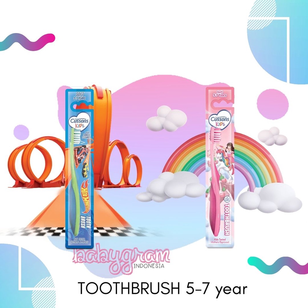 Cussons Toothbrush 5 - 7 Years Tahun Unicorn / Hot Wheel Hotwheel Sikat Gigi Anak