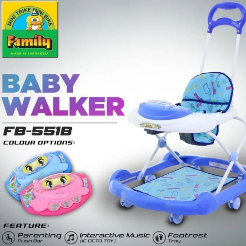 READY BABYWALKER FAMILY FB 551B/ada musik dan dorongan free baterai
