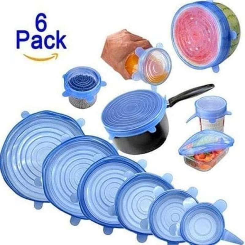 BABEE - PENUTUP MAKANAN SILIKON 6 IN 1 ANTI TUMPAH / PENUTUP MANGKOK PIRING SILICONE / COVER MAKANAN