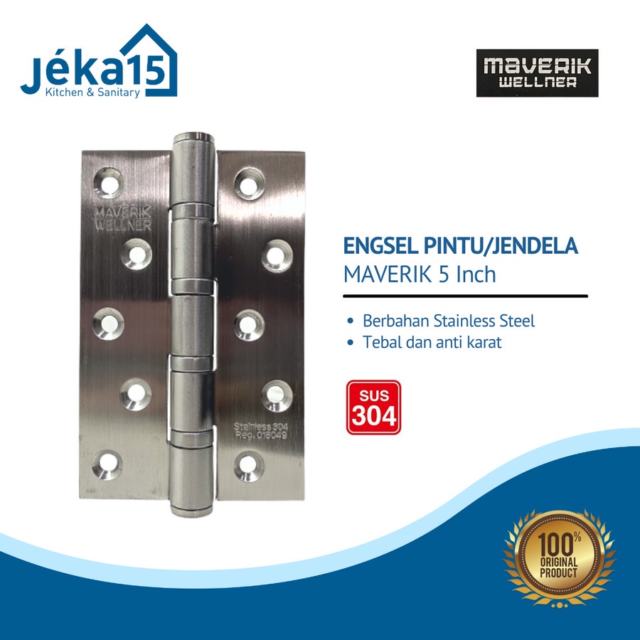 ENGSEL MAVERIK WELLNER | ENGSEL JENDELA 5 INCH | ENGSEL PINTU | STAINLESS STEEL