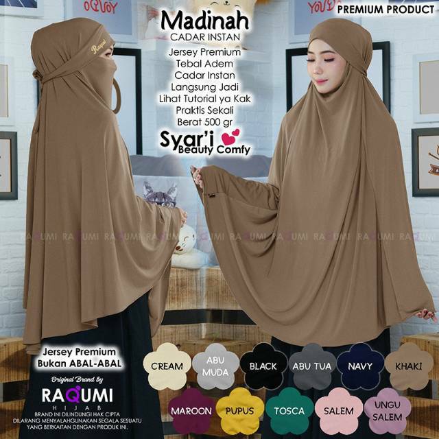 Hijab Cadar Instan Madinah ori Raqumi