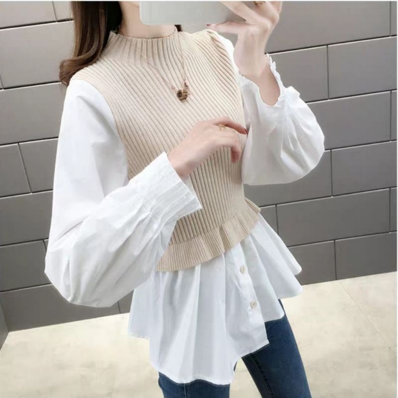 MDLV ~ 1155 KNIT CHARLOTT TOPS BLOUSE KOREA BLOUSE RAJUT LENGAN PANJANG BLOUSE IMPORT FASHION IMPORT