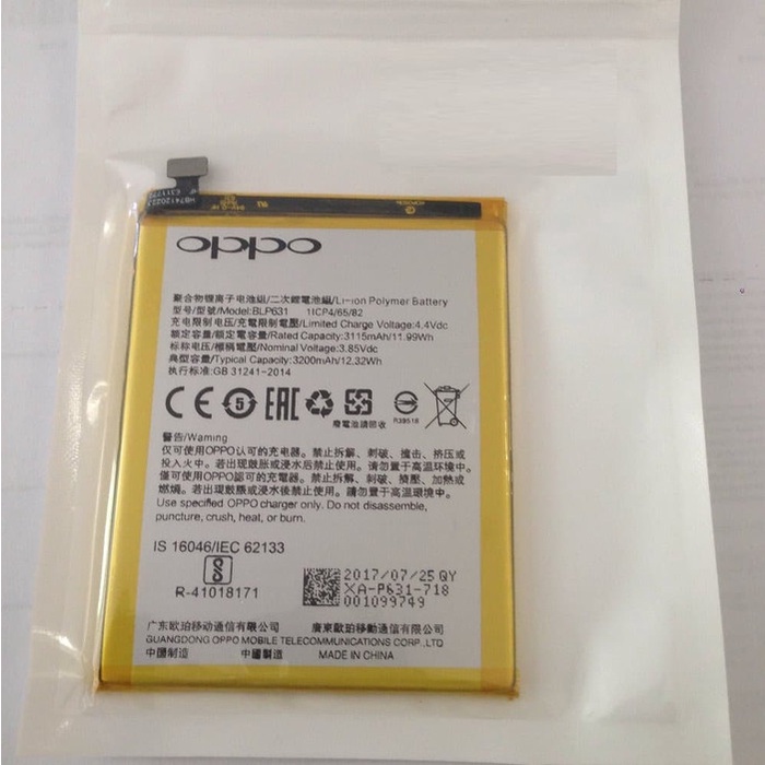 Baterai Original Oppo F3/F5 BLP631 Batre Battery Batrai