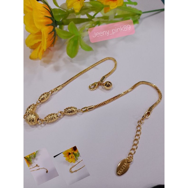 GELANG KAKI MILANO MOTIF BOLA-BOLA PERHIASAN  XUPING LAPIS EMAS