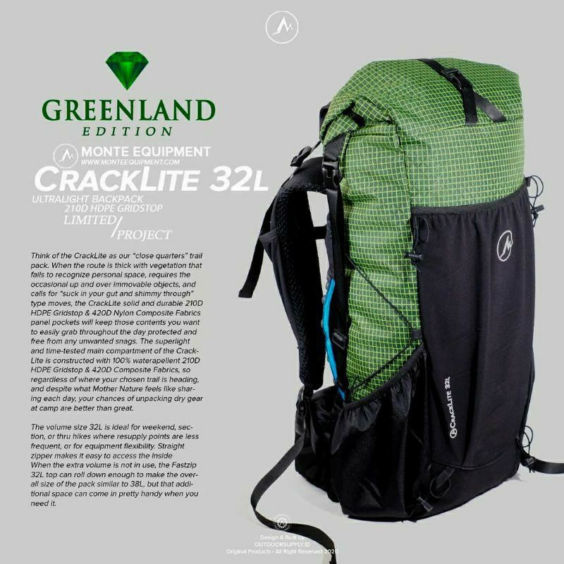 MONTE TAS BACKPACK UL ULTRALIGH 32 LITER MONTE CRACK LITE LIMITED / TAS ULTRALIGHT 32L CRACKLITE