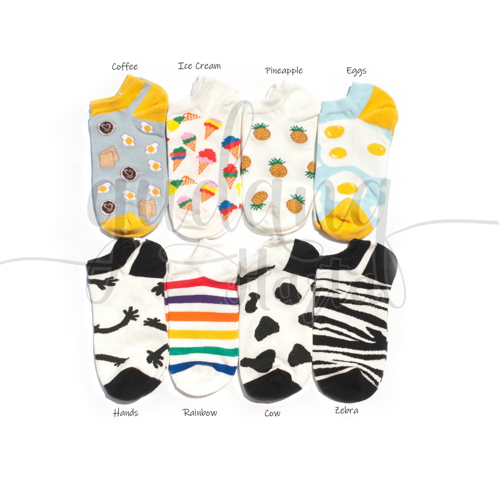 Kaos Kaki Pendek Wanita Random Cute Socks Murah Lucu GH 103080