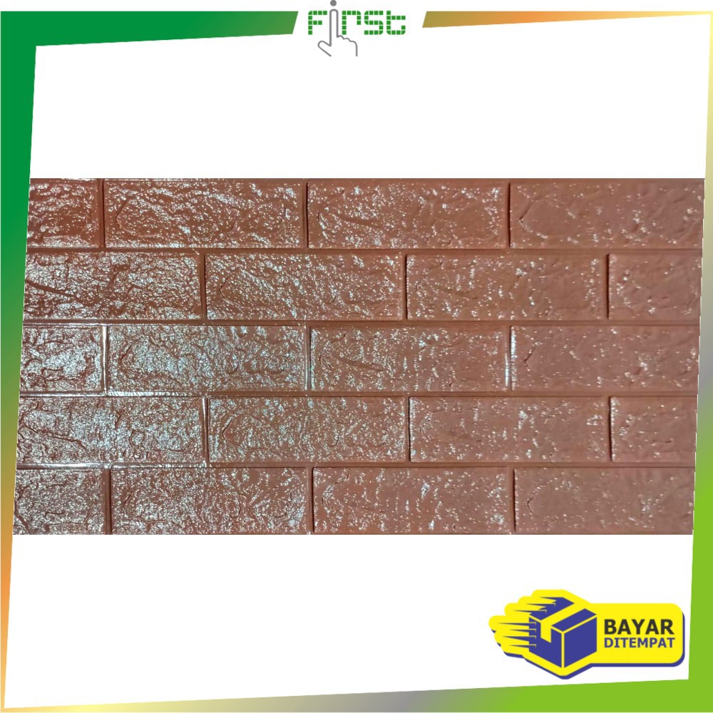 *COD* FH-C206 Wallpaper Dinding Foam 3D Kecil Motif Batu Bata/Walpaper Stiker Dinding Dekorasi Kamar-Batu Bata COKLATTUA