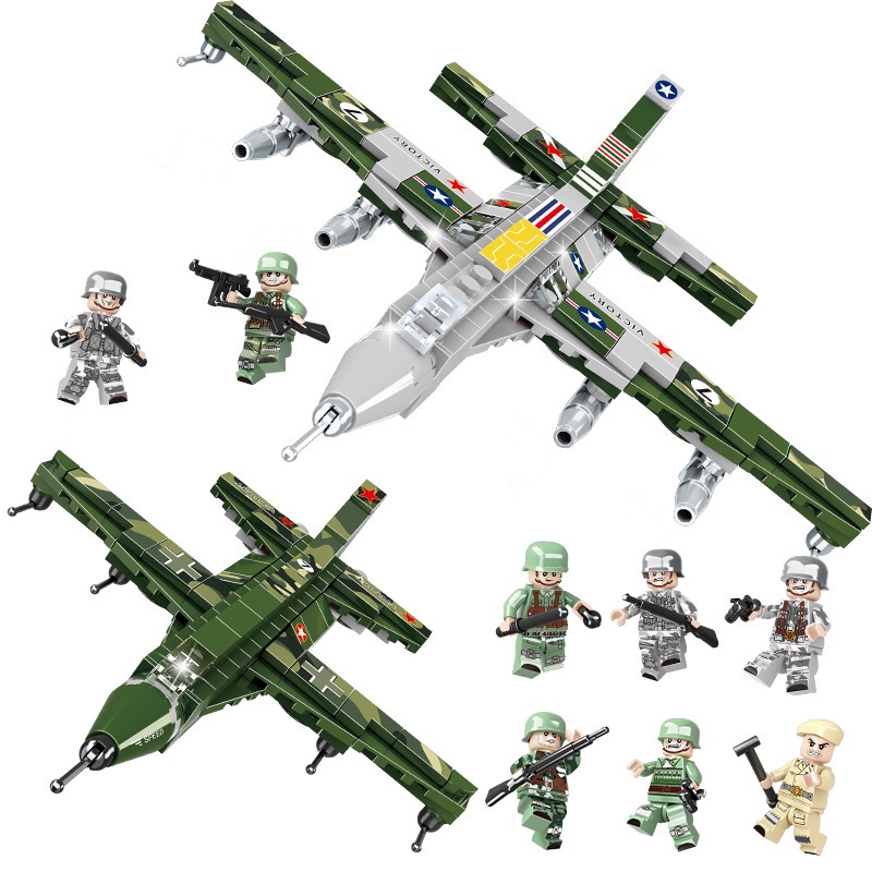 Mainan Lego 8 in 1 Pesawat Tentara Susun Edukasi Anak DIY