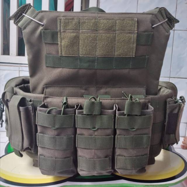 Bodyvest hijau army - rompi hijau army