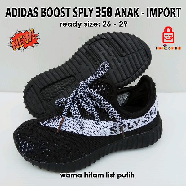 TBB adidas yeezy boost sply 350 anak import hitam list putih. sneakers. sepatu adidas TBB adidas yeezy boost sply 350 anak import hitam list putih. sneakers. sepatu adidas