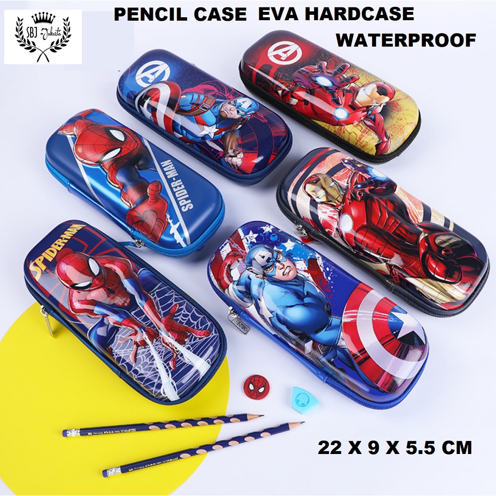 Tempat pensil Kotak Pensil EVA Hardcase Waterproof Marvel Spiderman