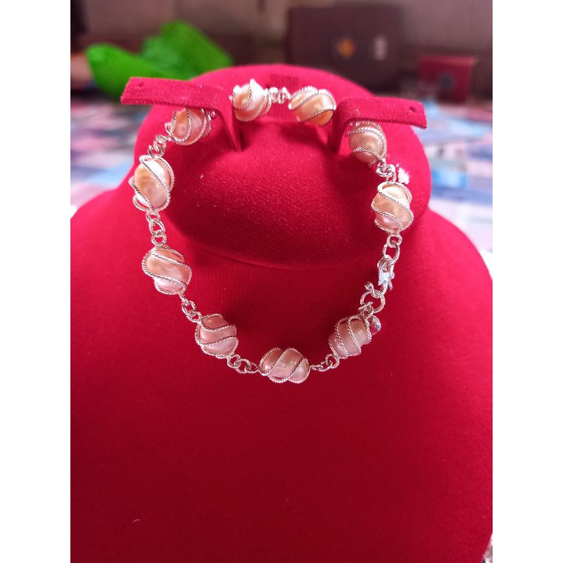 gelang mutiara putih