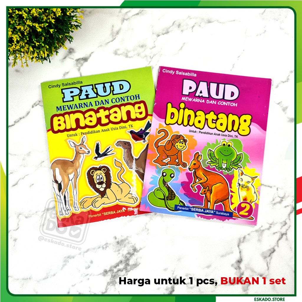 PAUD Mewarna dan Contoh BINATANG 1-2 mewarnai Binatang