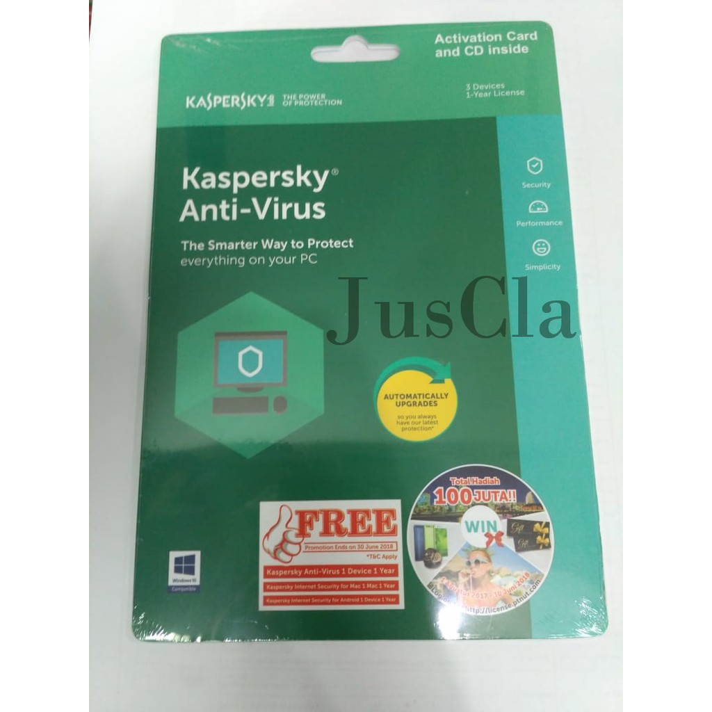 Anti Virus - KASPERSKY Anti Virus 3 PC ASLI dan ORIGINAL 365 HARI