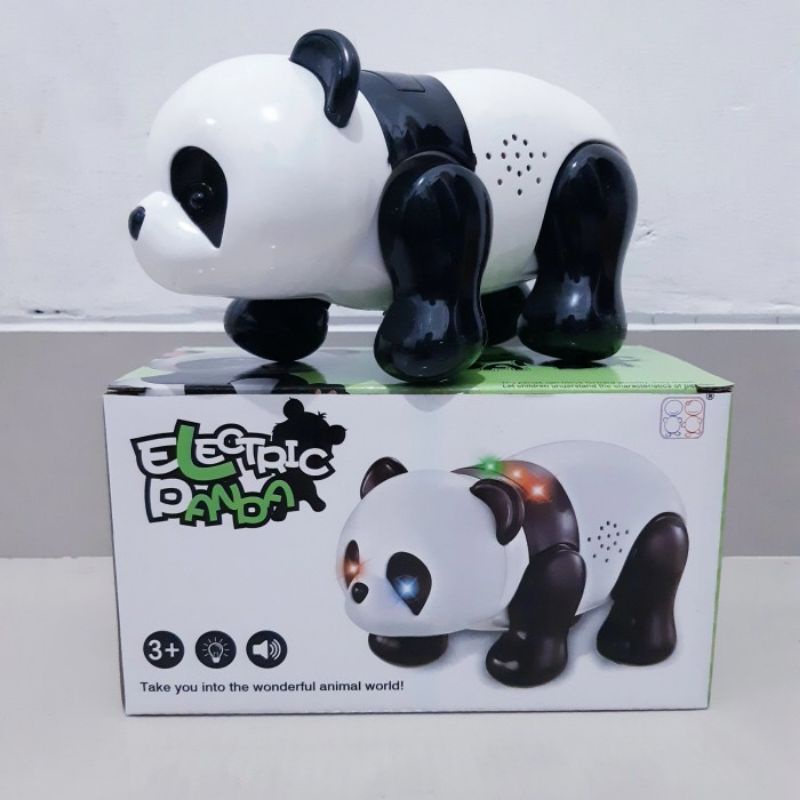 Mainan Panda Bisa Jalan Lampu Suara Batre - Figure Hewan Baterai Anak Laki Perempuan Cowok Cewek