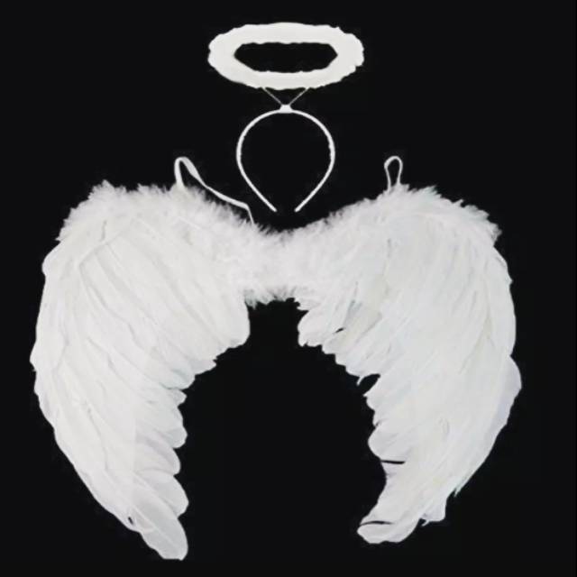 Sayap malaikat set bando halloween costume party