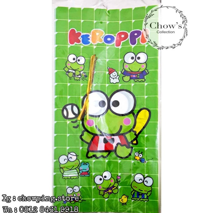 

EKSKLUSIF PLASTIK SNACK /PLASTIK SOUVENIR KADO ULANG TAHUN KARAKTER KODOK KEROPI !!!!!!