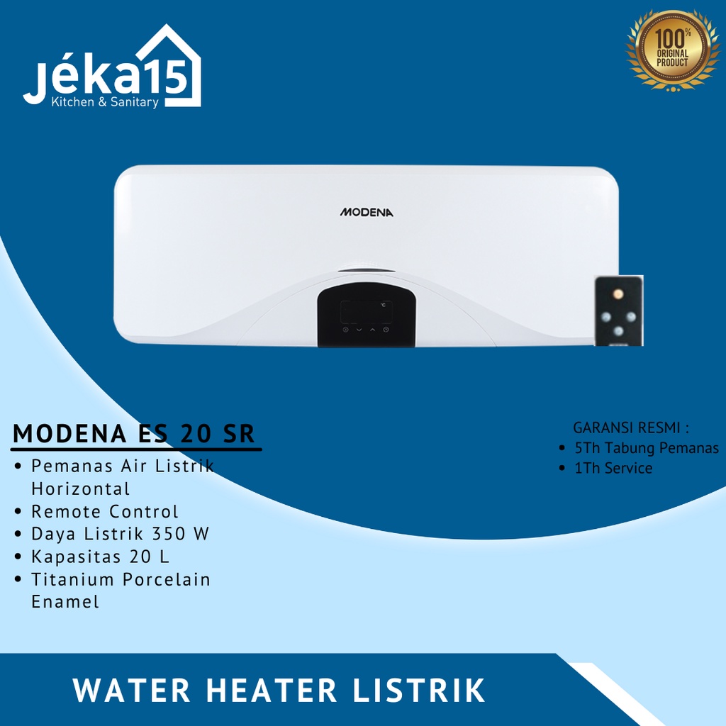 MODENA ES 20 SR WATER HEATER SLIM LISTRIK REMOTE PEMANAS AIR