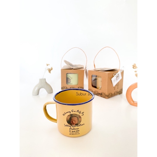 GELAS ENAMEL KEMAS BOX / SOUVENIR GELAS ENAMEL