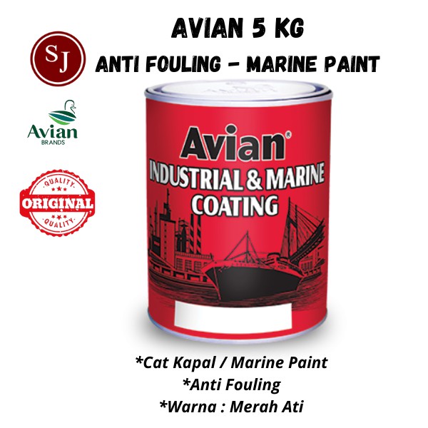 AVIAN ANTI FOULING 5 KG INDUSTRIAL MARINE PAINT COATING CAT KAPAL LAUT / CAT MARINE PAINT LUMBUNG