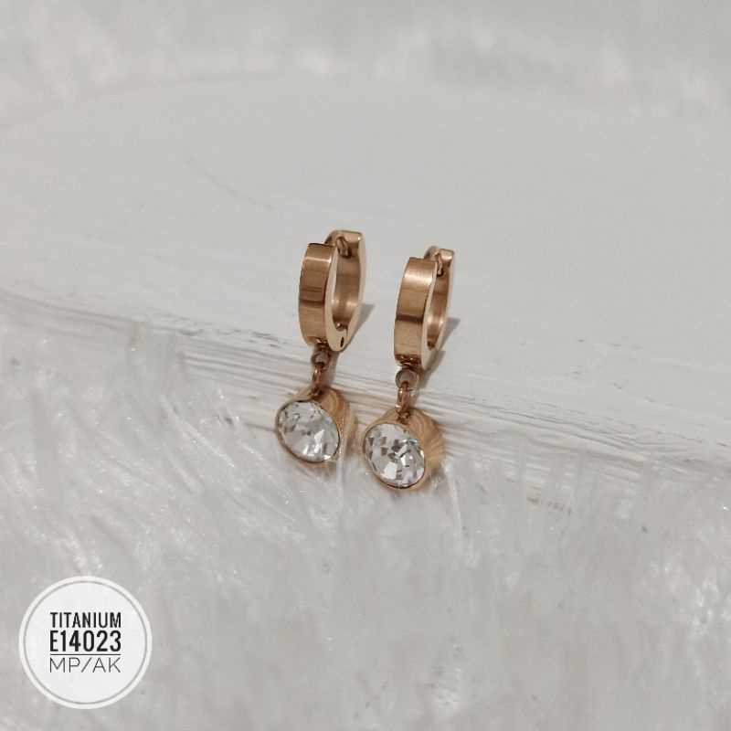 Anting Titanium Zircon Rosegold E14023