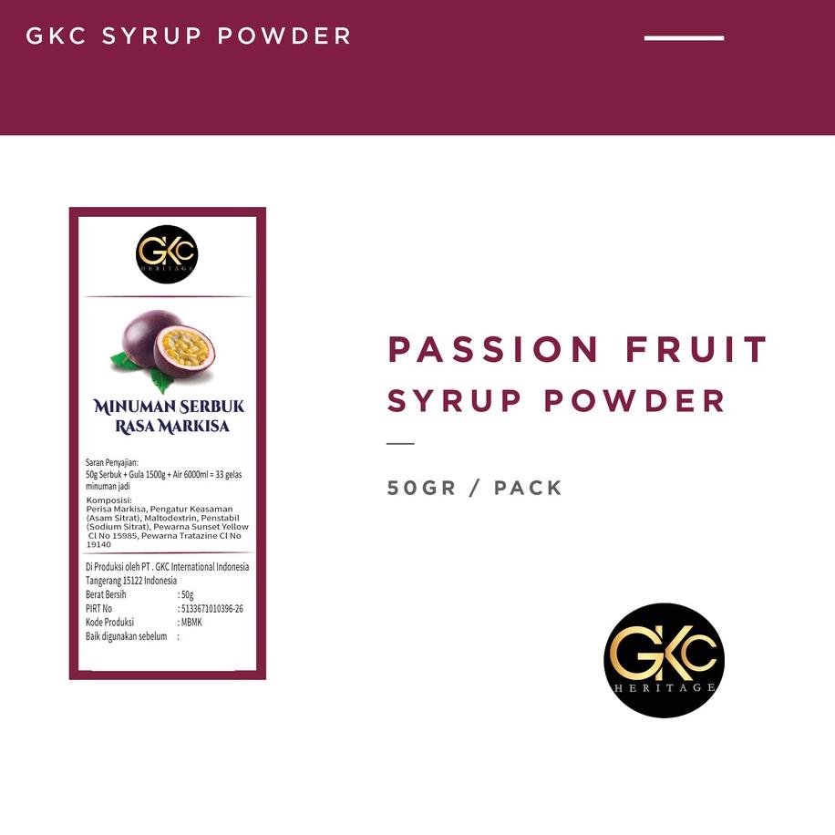 

☆ Bubuk Sirup Markisa / Passion Fruit Powder Syrup Serbuk Minuman Powder Drink GKC Heritage 50 gram ゎ