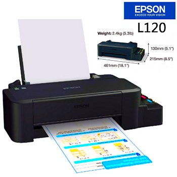 Epson L120 Printer Inkjet - Sistem Tinta Tank Original