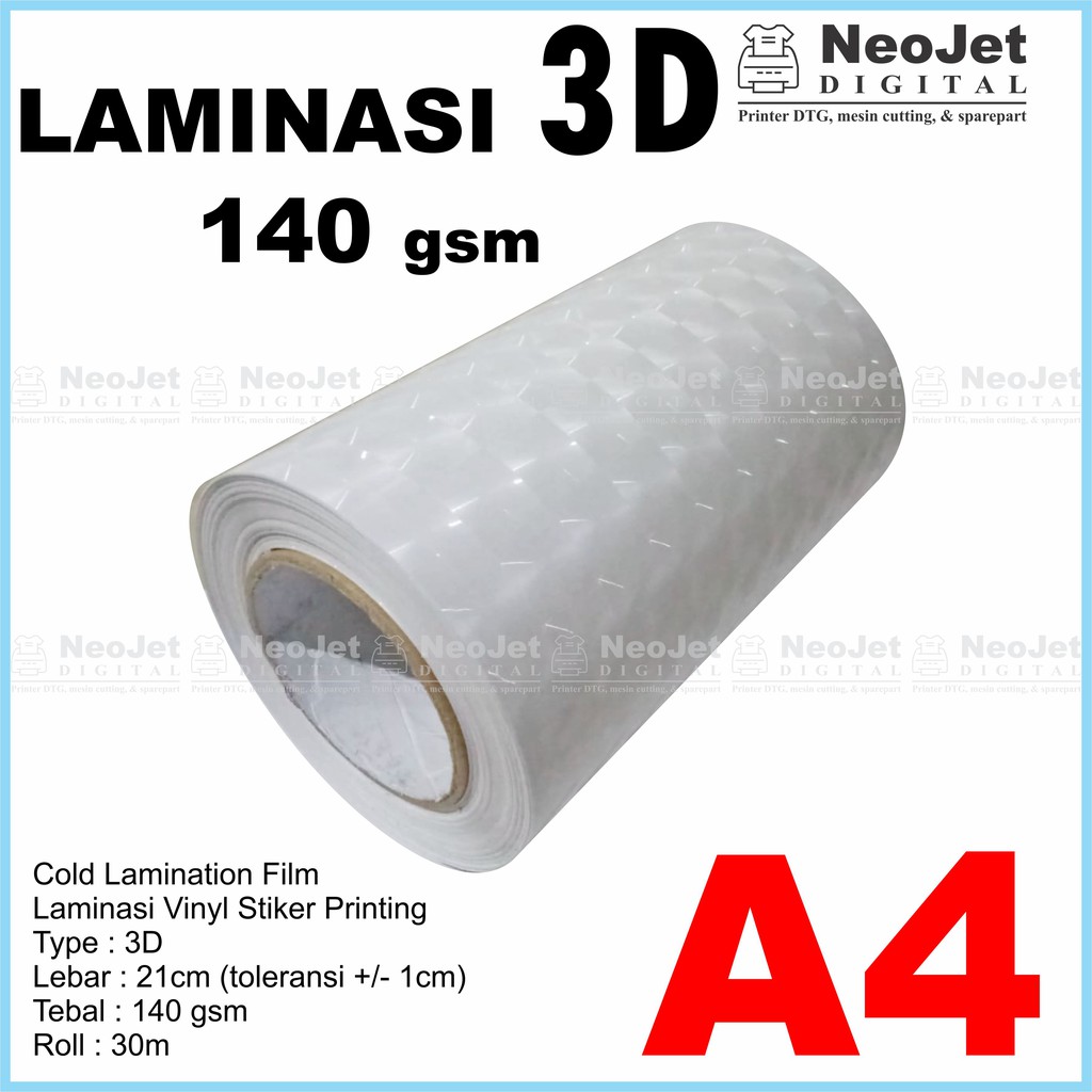 

Laminasi 3D Dingin Laminating Tiga Dimensi Murah A4 140gsm 30m Efek Hologram Motif Kotak