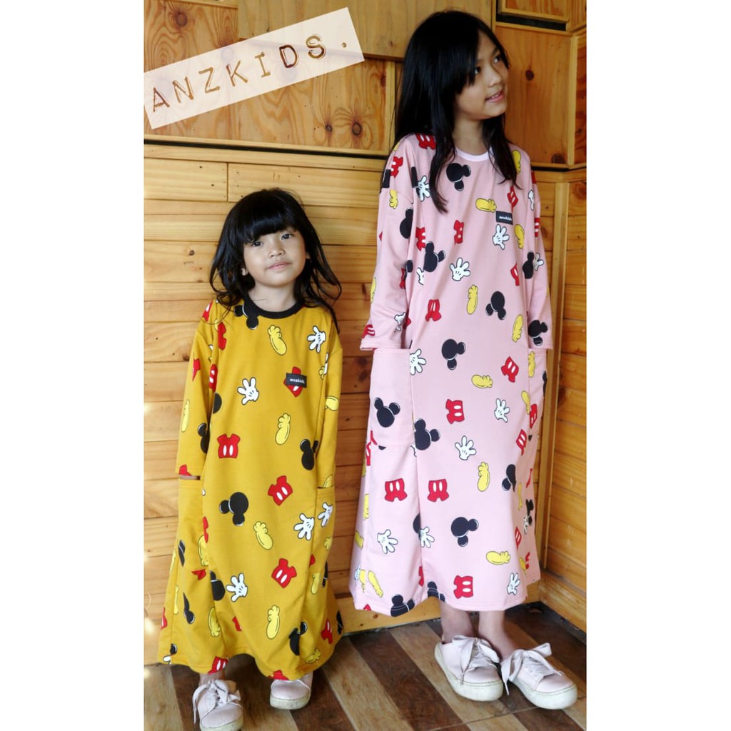 Gamis dress tunik Little hijabers Kids &amp; dewasa