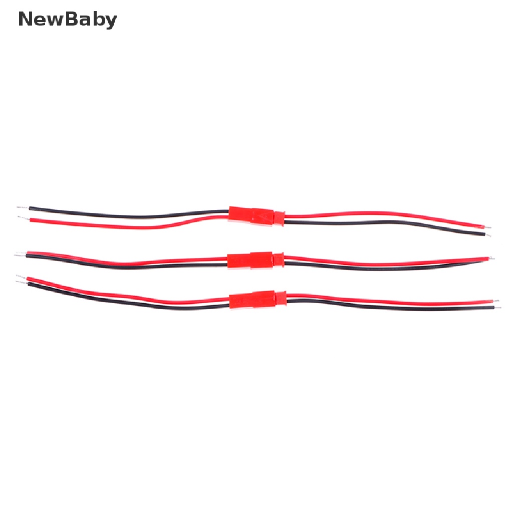 Newbaby 20pcs Konektor Kabel plug jst 2 Pin male female 22 awg Untuk Baterai rc