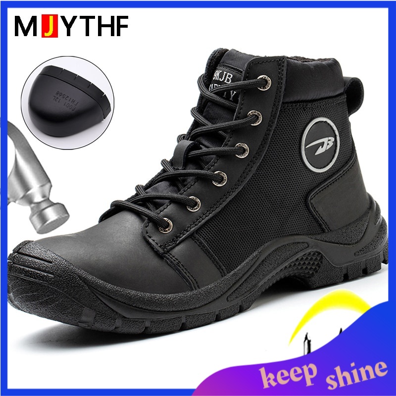 Sepatu Safety Pria Import Indestructible Shoes Men Boots European Standards Work Boots Leather Shoes