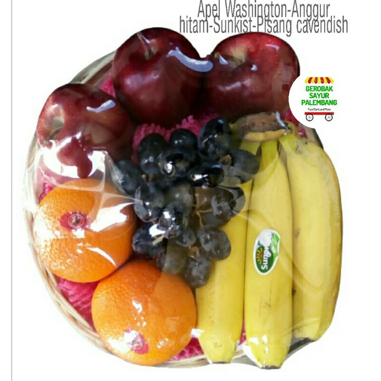

Parcel Buah (Apel Washington Sunkist Anggur Hitam Pisang Cavendish) - Gerobak Sayur Palembang