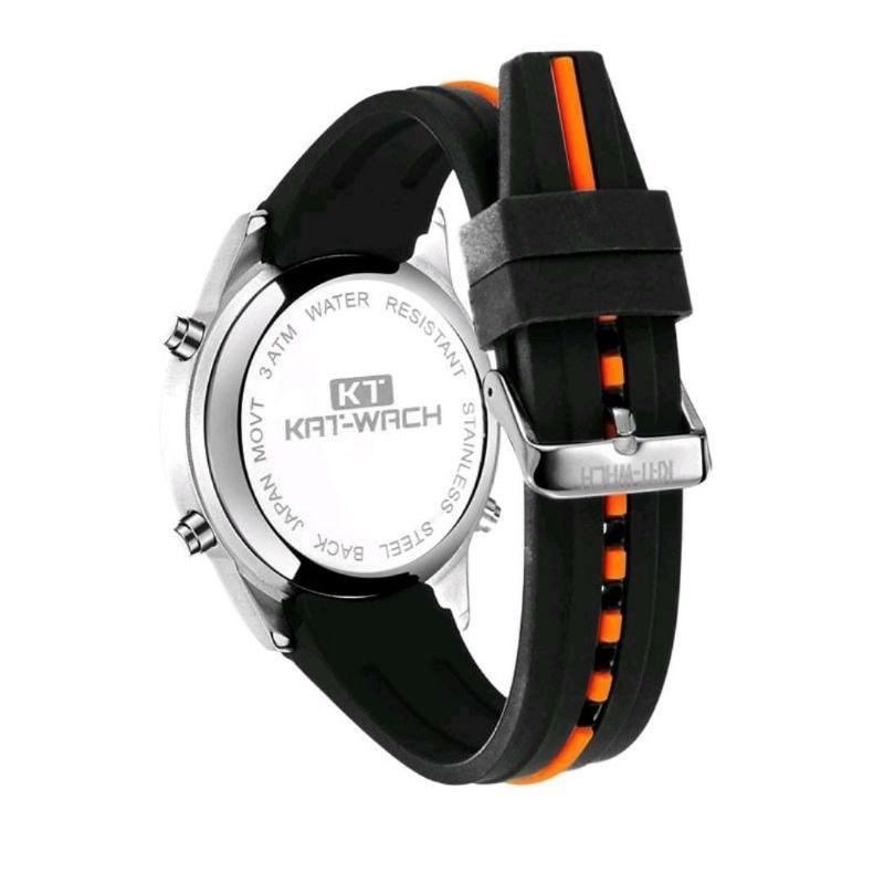 TRENDINGGGGG_0KAT-WACH_KT716 Jam Tangan Pria Digital Tali Kulit_CURRENOS