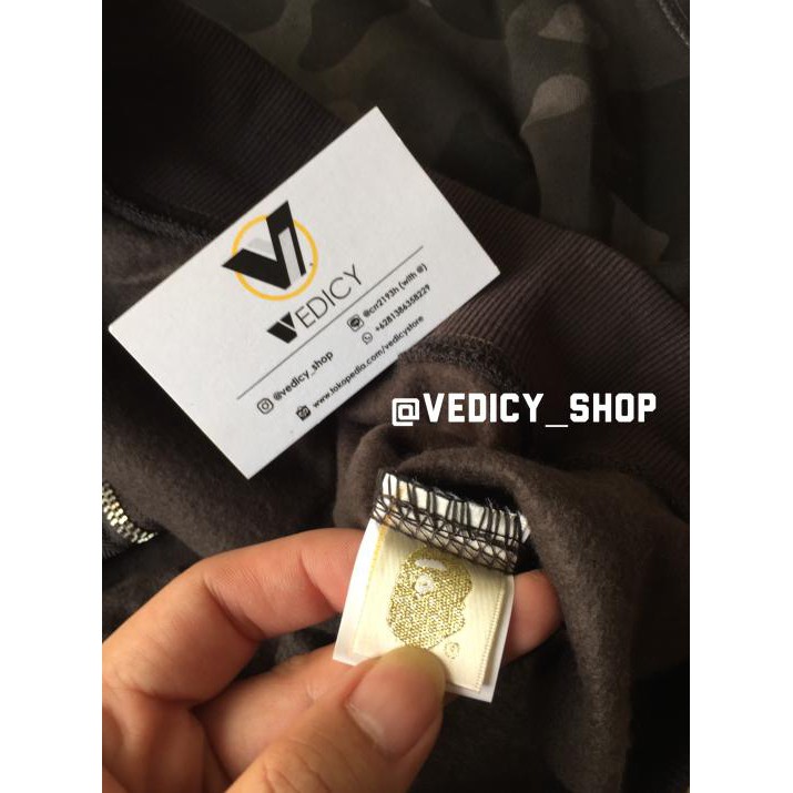 New Bape Jaket Hoodie Shark Abu Camo Fullzip Super Mirror 1:1 Terbaru