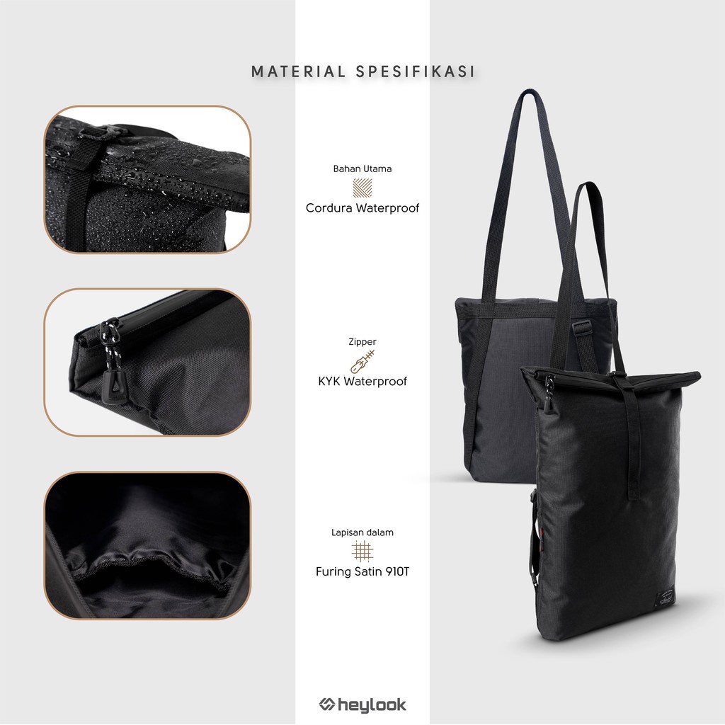 (BISA COD) Tote Bag Ransel Polar Black Edition Totebag Travel Cordura Tas Pria Wanita Unisex Tas Laptop Premium Tas Multifungsi Termurah