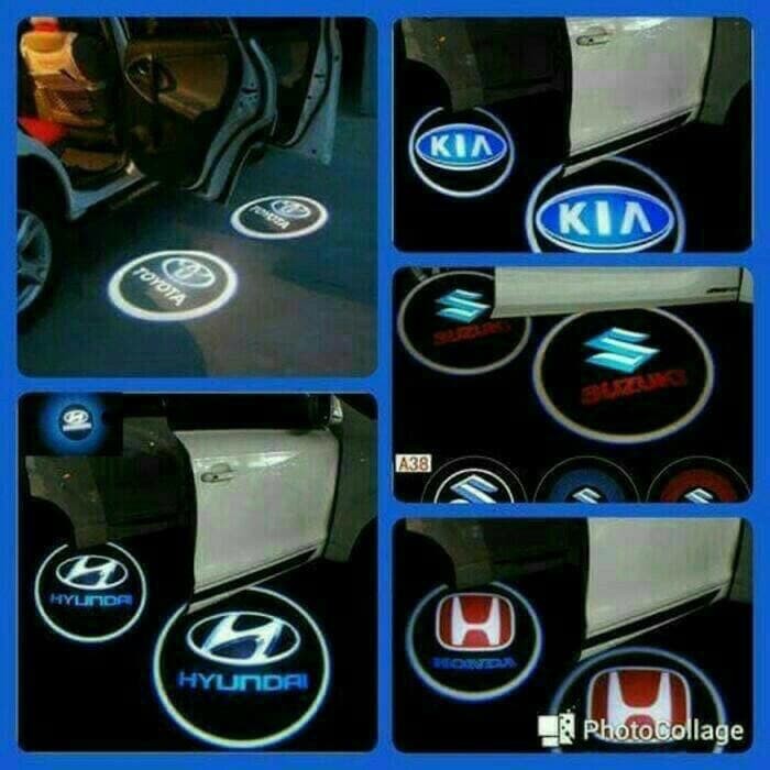 1 SET Lampu LED Pintu Mobil / Lampu LOGO LED BMW  MERCEDEZ BENZ HONDA  TOYOTA  NISSAN  AUDI  KIA  MITSUBISHI   SUZUKI   PLAYBOY   BATMAN   FU (CHINA)  HARIMAU  YAMAHA  HELLO KITTY  VIP  SAYAP KIRI  KANAN  ISUZU  MAZDA  HYUNDAI DAIHATSU Grosir