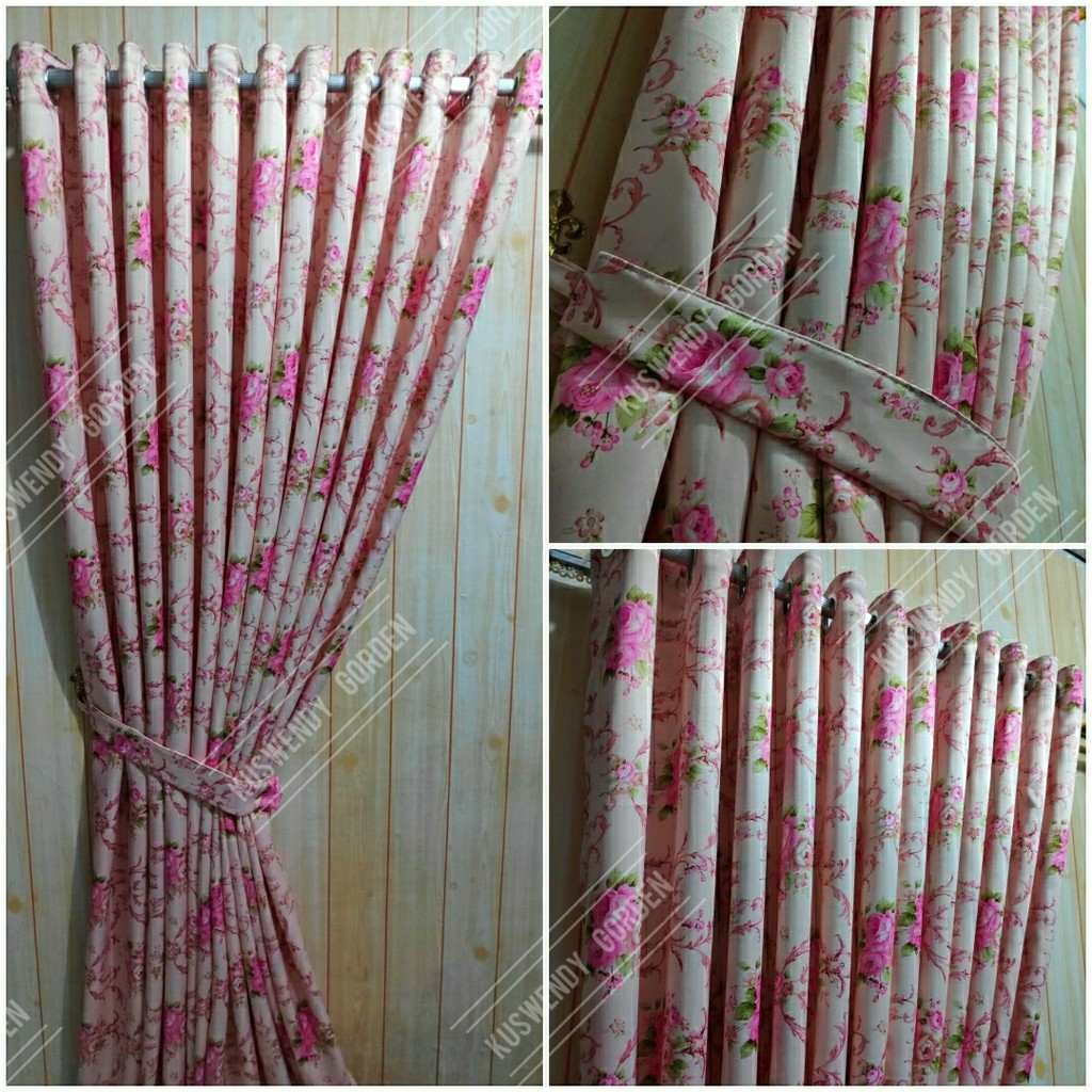 Gorden Blackout Shabby 200 x 225 cm Tinggi 2.25 meter Hordeng Jendela Pintu Tirai Bunga Minimalis