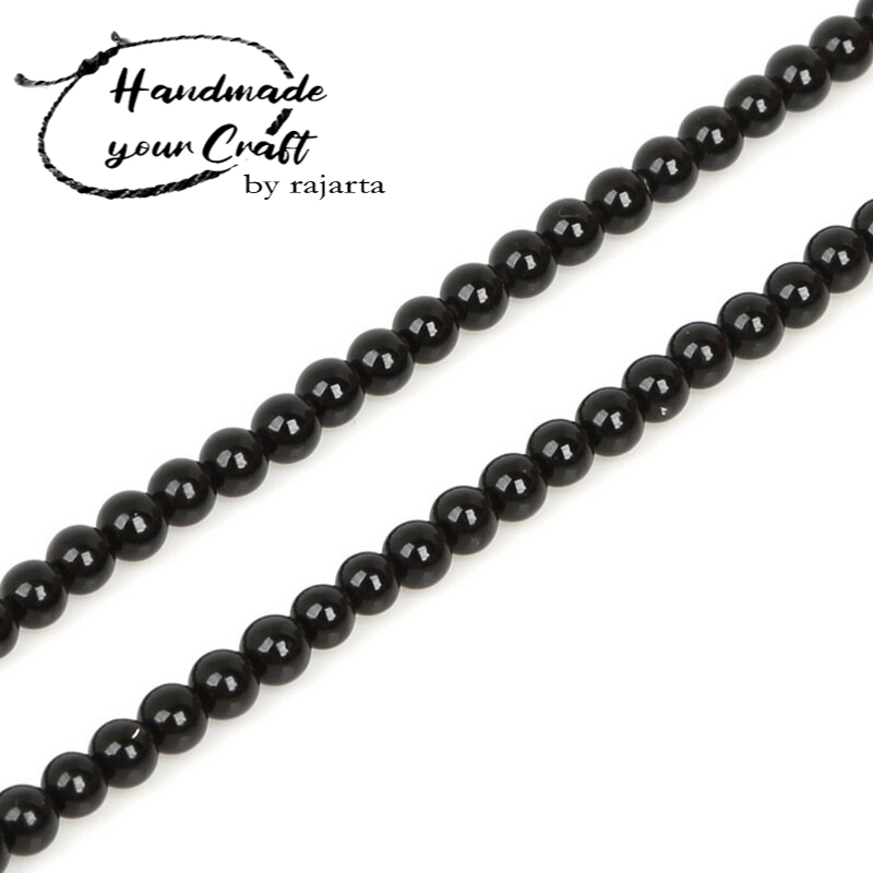 Butir Black Doff Onyx Agate Beads Bahan Gelang