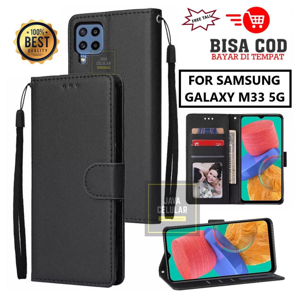 Flip Case Untuk Samsung Galaxy M33 5G Flip Case Kulit Casing Dompet Case Wallet Leather Flip Case Sa