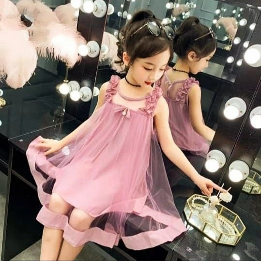 Dress anak perempuan Syantik Kid cewek 7-9 tahun tile tutu baju pakaian gaun anak perempuan mewah