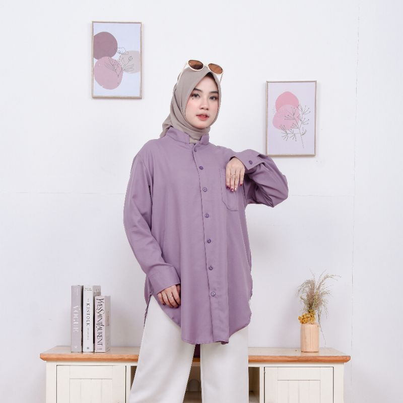 KEMEJA TUNIK POLOS BAHAN SHAKILA REAL PICTURE