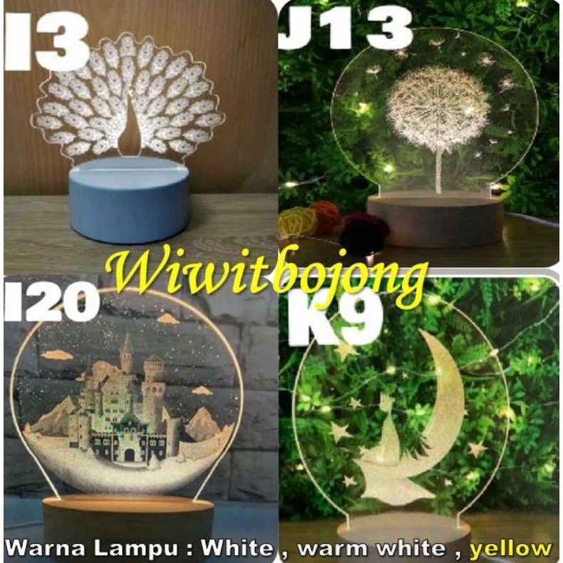 Lampu 3D BURUNG MERAK , AYAT KURSI ,LUMBA-LUMBA,RAMADHAN MUBARAK, MASJID